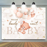 Lofaris We Can Bearly Wait Pink Balloon Baby Shower Backdrop